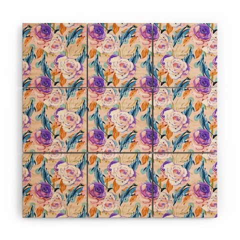 Marta Barragan Camarasa Mini dolphins in the florals P Wood Wall Mural