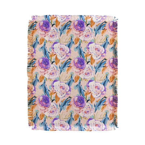 Marta Barragan Camarasa Mini dolphins in the florals P Throw Blanket