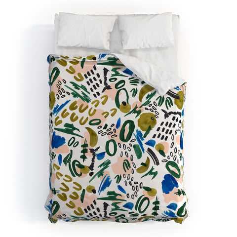 Marta Barragan Camarasa Mix abstract strokes Duvet Cover