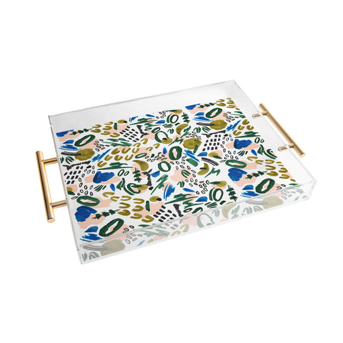 Marta Barragan Camarasa Mix abstract strokes Acrylic Tray