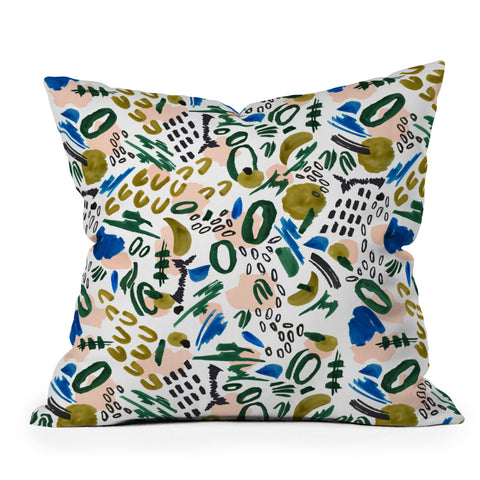 Marta Barragan Camarasa Mix abstract strokes Outdoor Throw Pillow