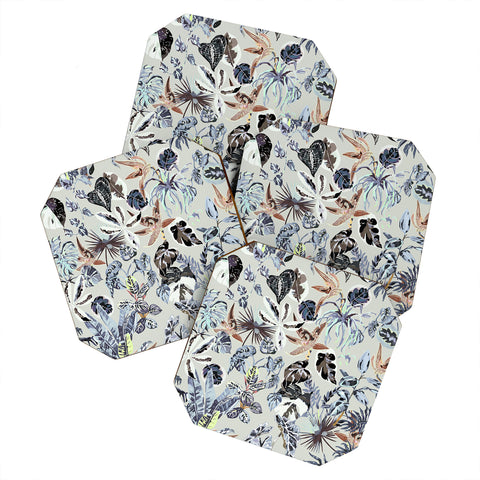 Marta Barragan Camarasa Modern blue jungle Coaster Set