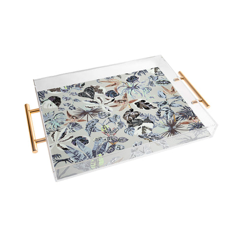 Marta Barragan Camarasa Modern blue jungle Acrylic Tray