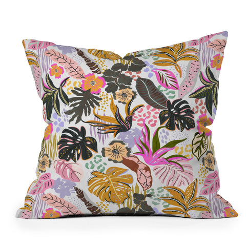 Marta Barragan Camarasa Modern colorful jungle Outdoor Throw Pillow