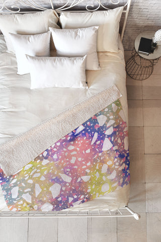 Marta Barragan Camarasa Modern colorful terrazzo 03 Fleece Throw Blanket