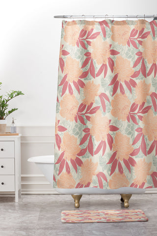 Marta Barragan Camarasa Modern floral PFC24 Shower Curtain And Mat