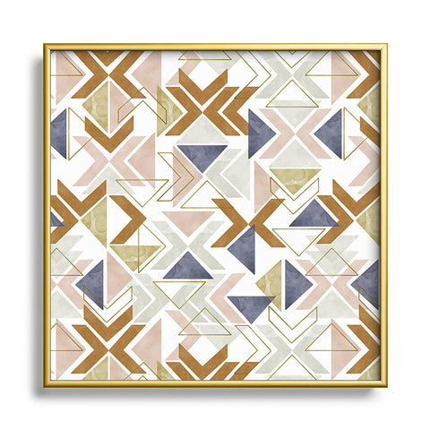 Marta Barragan Camarasa Modern geometric boho 3S Square Metal Framed Art Print