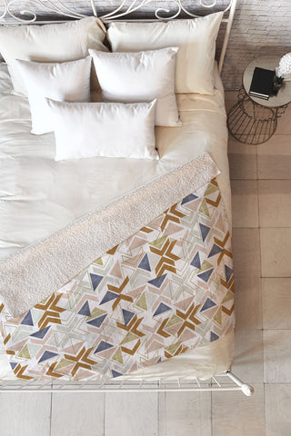 Marta Barragan Camarasa Modern geometric boho 3S Fleece Throw Blanket