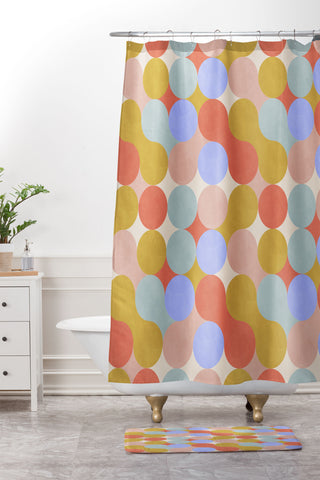 Marta Barragan Camarasa Modern mosaic retro CF2 Shower Curtain And Mat