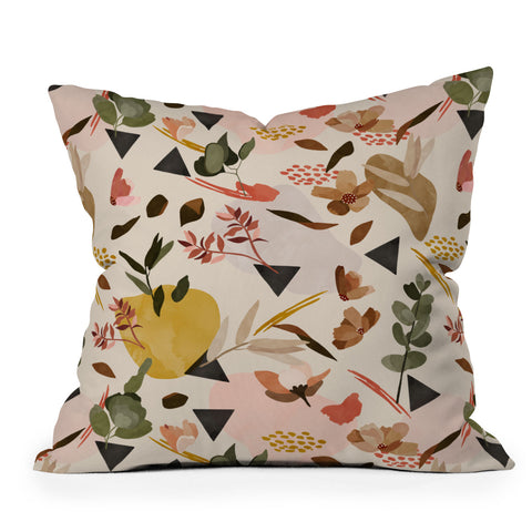 Marta Barragan Camarasa Modern nature abstract brush Outdoor Throw Pillow