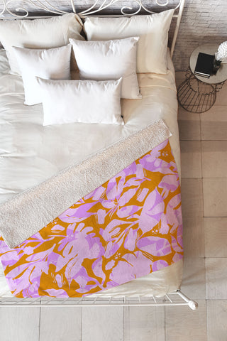 Marta Barragan Camarasa Modern nature plants SPM Fleece Throw Blanket