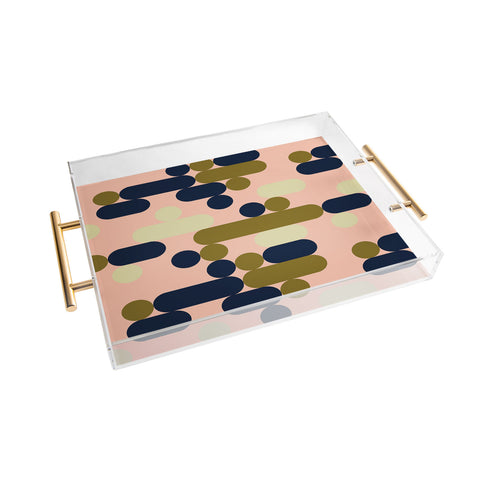 Marta Barragan Camarasa Modern pink geometry Acrylic Tray