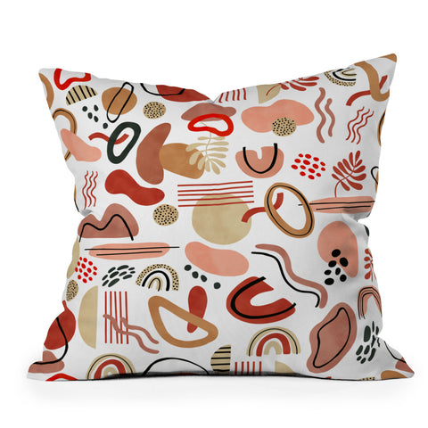 Marta Barragan Camarasa Modern reddish abstract shapes Outdoor Throw Pillow