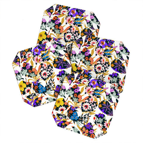 Marta Barragan Camarasa Modern tropical floral Coaster Set