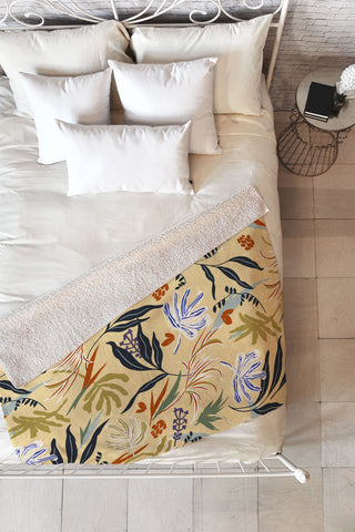 Marta Barragan Camarasa Modern tropical nature 3B Fleece Throw Blanket