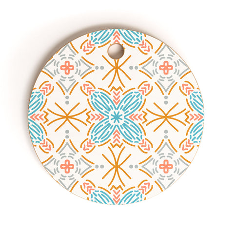 Marta Barragan Camarasa Mosaic boho desert colors D Cutting Board Round