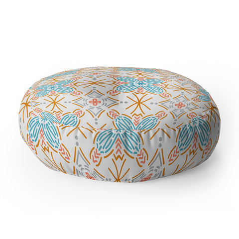 Marta Barragan Camarasa Mosaic boho desert colors D Floor Pillow Round