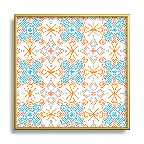 Marta Barragan Camarasa Mosaic boho desert colors D Square Metal Framed Art Print