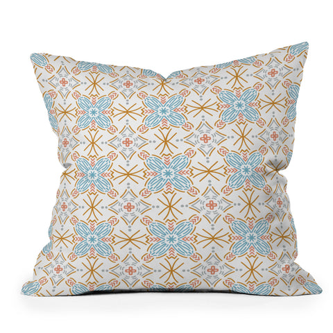 Marta Barragan Camarasa Mosaic boho desert colors D Outdoor Throw Pillow