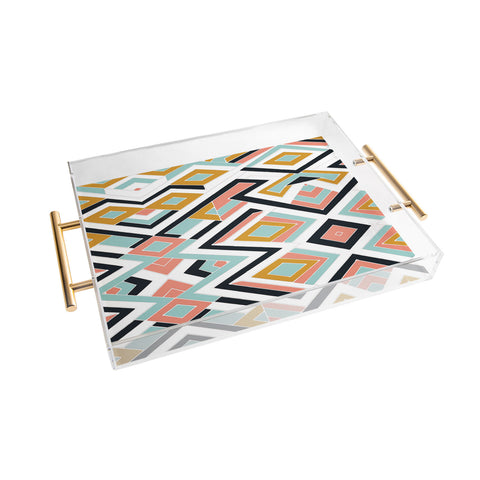 Marta Barragan Camarasa Mosaic geometric shapes Acrylic Tray