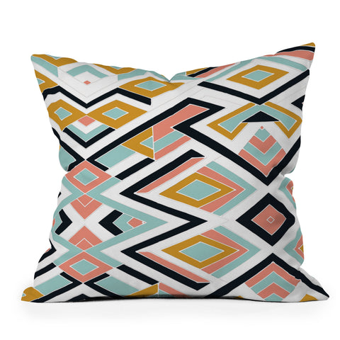 Marta Barragan Camarasa Mosaic geometric shapes Outdoor Throw Pillow