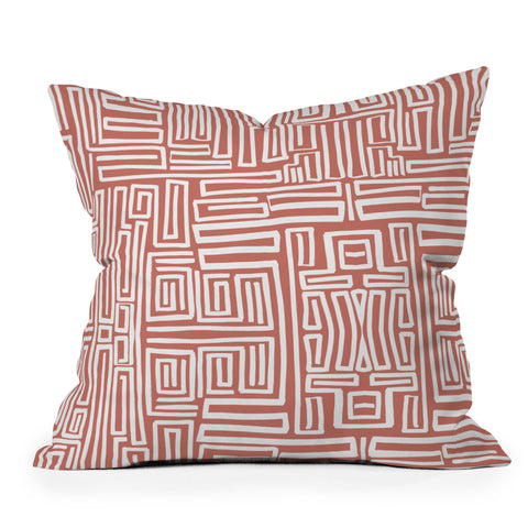 Marta Barragan Camarasa Mosaic of abstract lines I Outdoor Throw Pillow