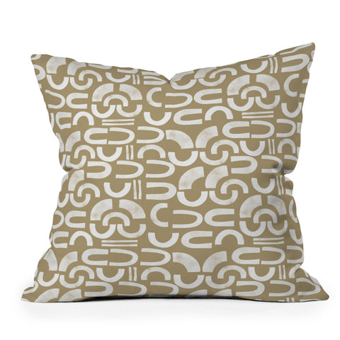 Marta Barragan Camarasa Mosaic of curved shapes I Outdoor Throw Pillow