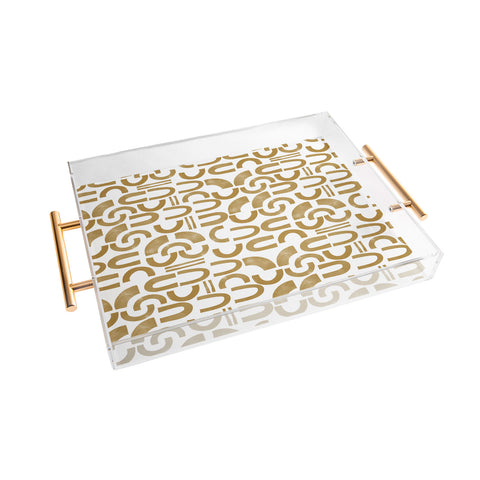 Marta Barragan Camarasa Mosaic of curved shapes II Acrylic Tray