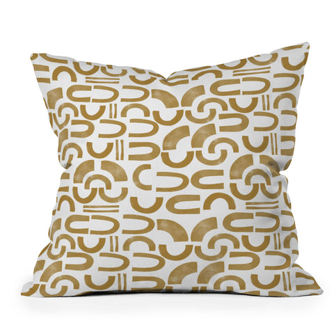 Marta Barragan Camarasa Mosaic of curved shapes II Outdoor Throw Pillow