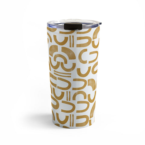 Marta Barragan Camarasa Mosaic of curved shapes II Travel Mug