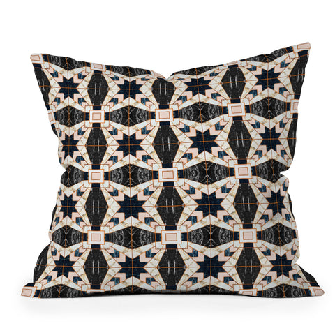 Marta Barragan Camarasa Mosaic pattern geometric marbled II Outdoor Throw Pillow