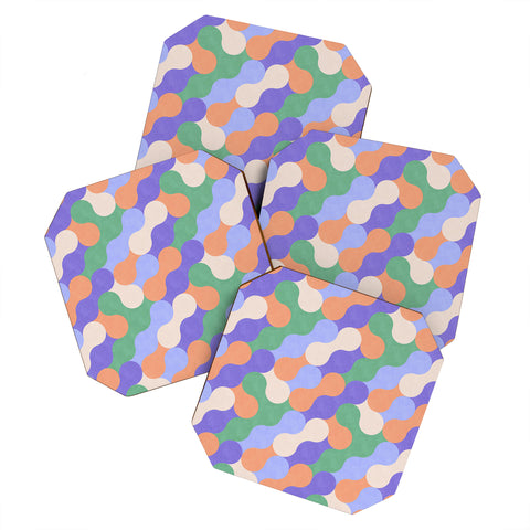 Marta Barragan Camarasa Mosaic retro colorful MD Coaster Set