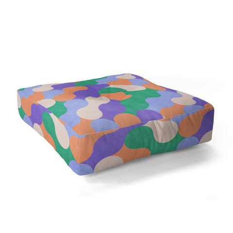 Marta Barragan Camarasa Mosaic retro colorful MD Floor Pillow Square