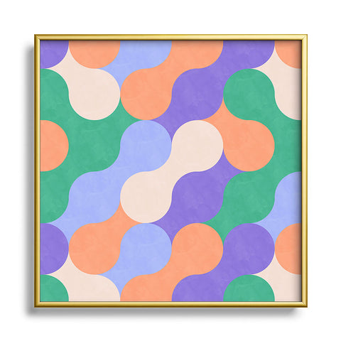 Marta Barragan Camarasa Mosaic retro colorful MD Square Metal Framed Art Print