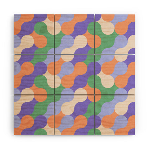 Marta Barragan Camarasa Mosaic retro colorful MD Wood Wall Mural