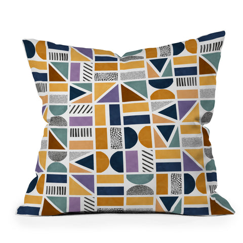 Marta Barragan Camarasa Mosaic shapes and textures Clf Outdoor Throw Pillow