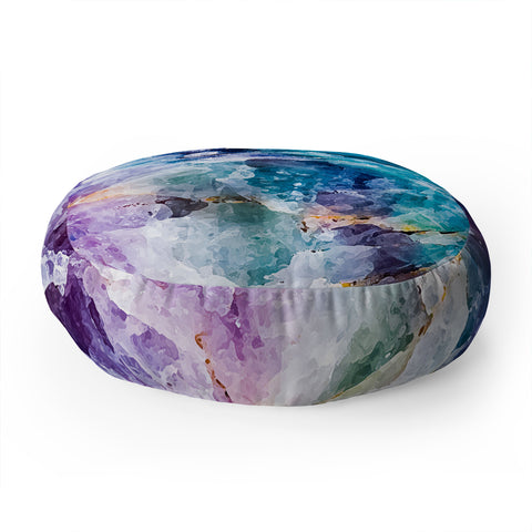 Marta Barragan Camarasa Multicolor quartz texture Floor Pillow Round