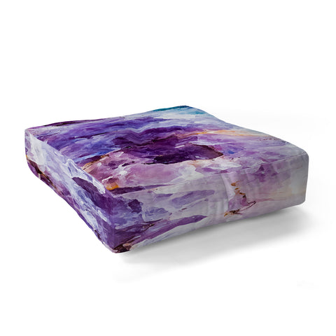 Marta Barragan Camarasa Multicolor quartz texture Floor Pillow Square