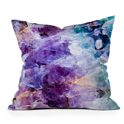Marta Barragan Camarasa Multicolor quartz texture Outdoor Throw Pillow