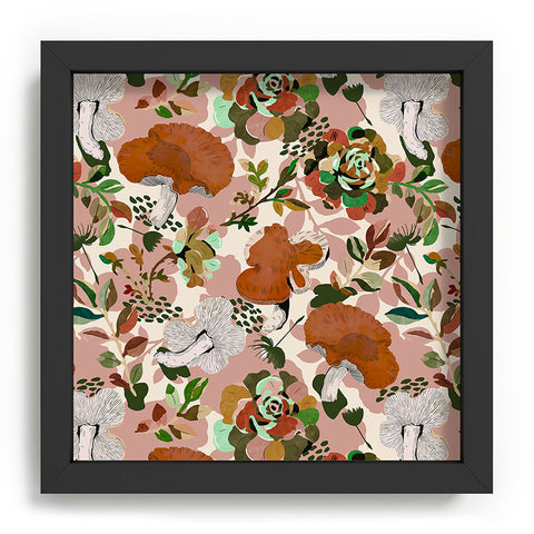 Marta Barragan Camarasa Mushrooms flowery meadow Recessed Framing Square