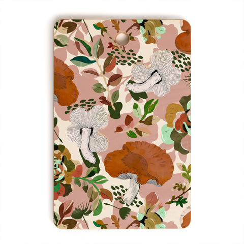 Marta Barragan Camarasa Mushrooms flowery meadow Cutting Board Rectangle