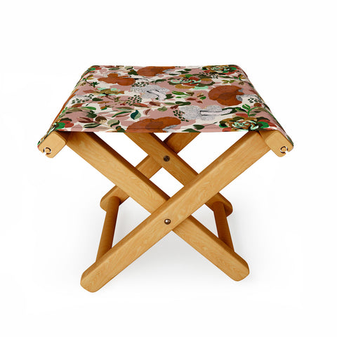 Marta Barragan Camarasa Mushrooms flowery meadow Folding Stool