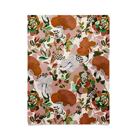 Marta Barragan Camarasa Mushrooms flowery meadow Poster