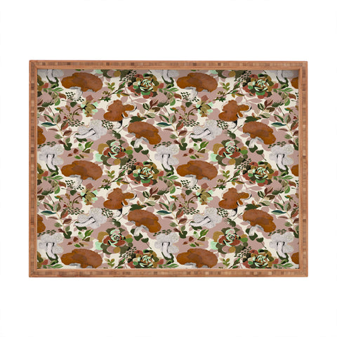 Marta Barragan Camarasa Mushrooms flowery meadow Rectangular Tray