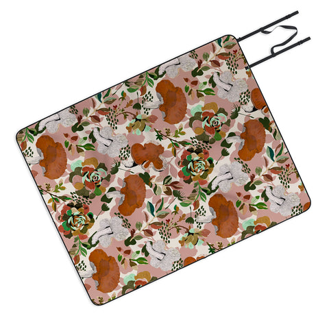 Marta Barragan Camarasa Mushrooms flowery meadow Picnic Blanket