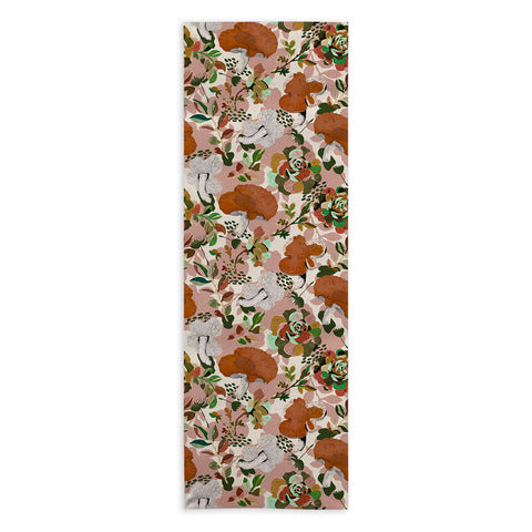 Marta Barragan Camarasa Mushrooms flowery meadow Yoga Towel