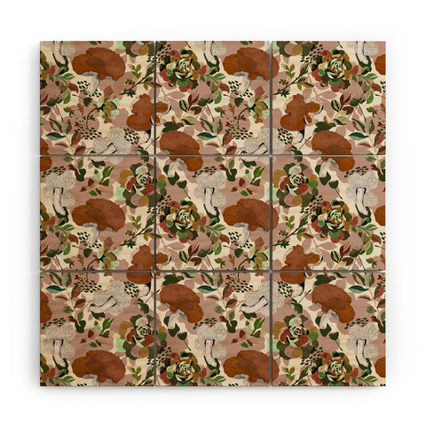 Marta Barragan Camarasa Mushrooms flowery meadow Wood Wall Mural