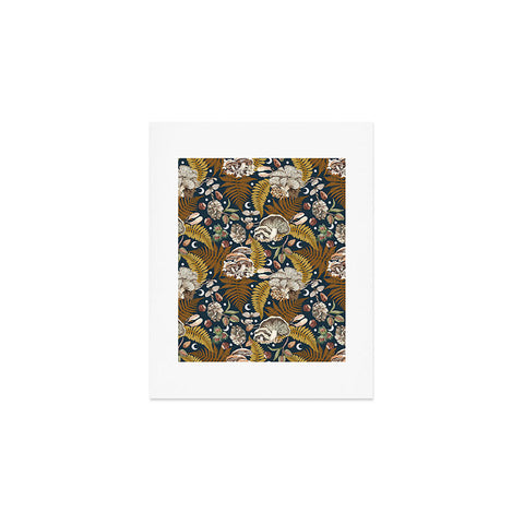 Marta Barragan Camarasa Mushrooms in the lunar night Art Print