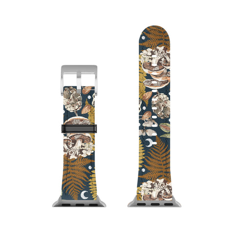 Marta Barragan Camarasa Mushrooms in the lunar night Apple Watch Band