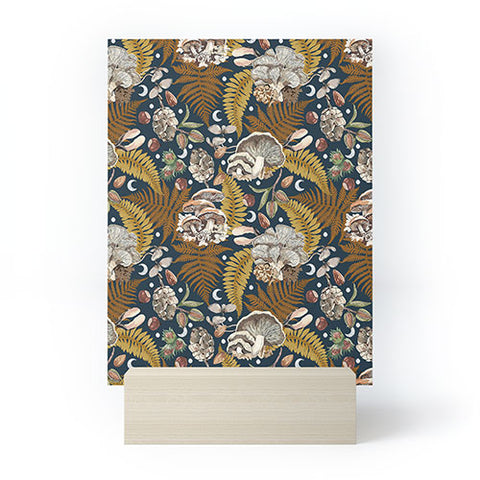 Marta Barragan Camarasa Mushrooms in the lunar night Mini Art Print